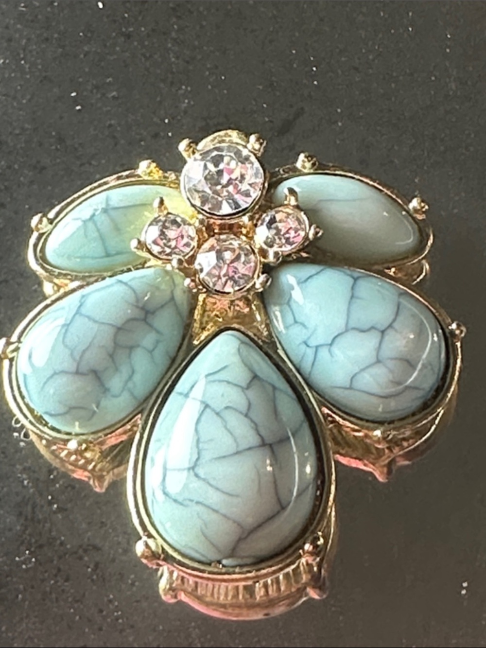 Elegant Mint Teardrop Statement Pendant with Crystal Accents
